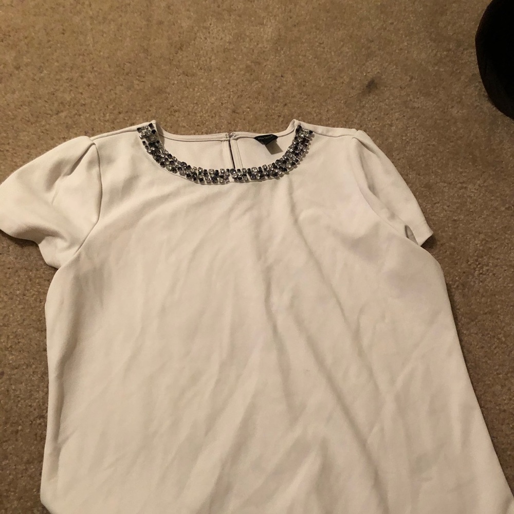 Ann Taylor shirt with a gemmed collar